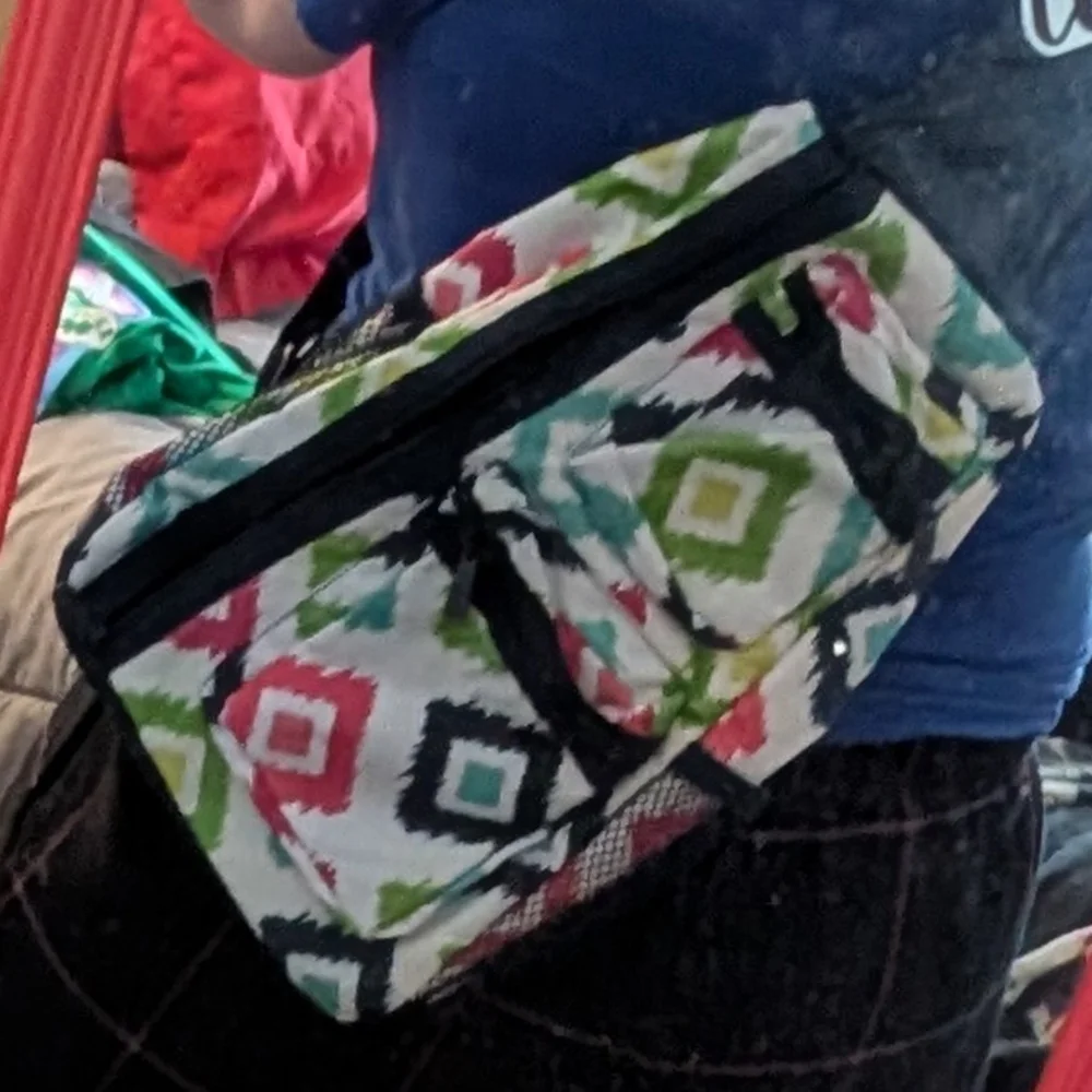Colorful Geometric Patterned Backpack - Picture 4 of 4